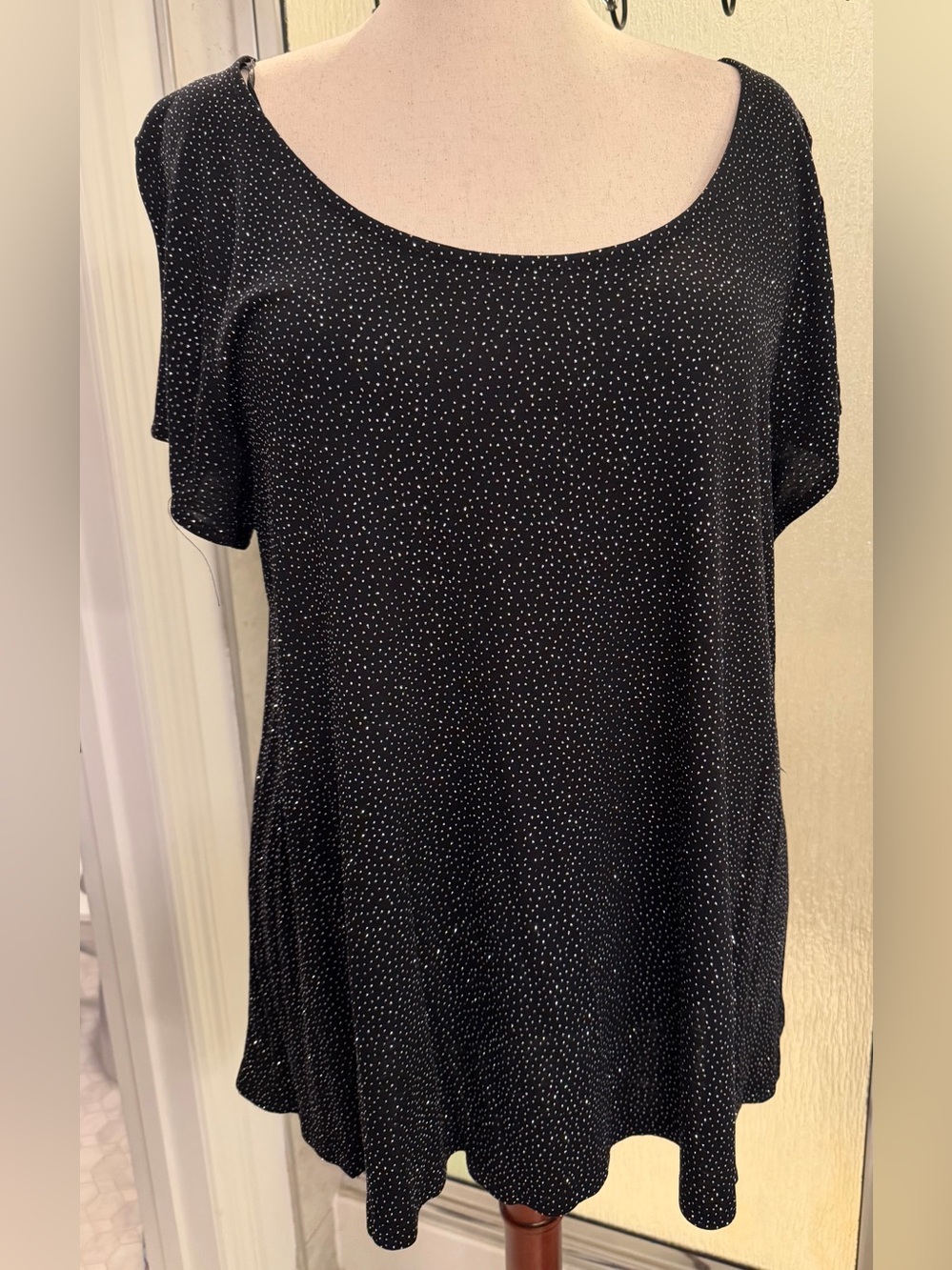 Jennifer Lopez Sparkly Black Top Blouse 2X BN $20